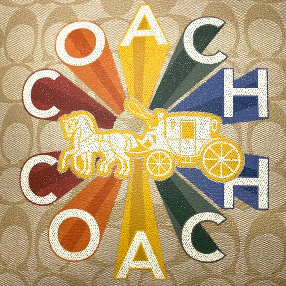 NWT RARE COACH Zippered Case In Signature Canvas W/Coach Radial Rainbow - Picture 5 of 9